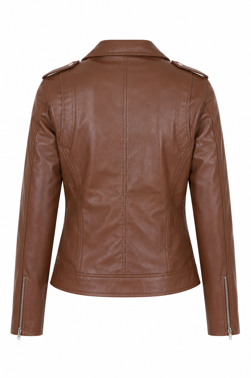 Women's Brown Biker Jacket - Sleek & Stylish