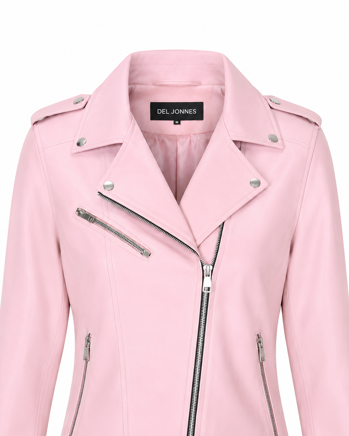Women's Pink Biker Jacket – Chic and Bold Style