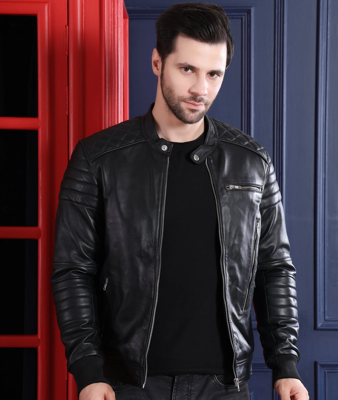 Men's Premium Tan Brown Faux Leather Hooded Bomber Jacket | Detachable Hood Zip-Up Winter Jacket | Multi-Pocket Casual Motorcycle Jacket | Regular Fit