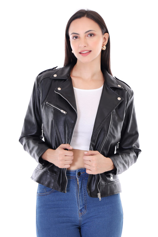 Women’s Black Biker Jacket