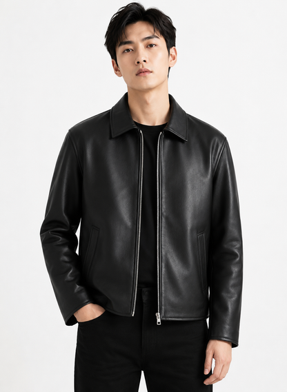 STRUCTURED FIT LEATHER JACKET